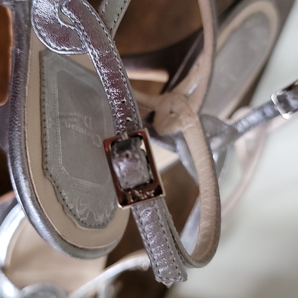 Christian Dior Silver Strappy Heels - Picture 13 of 13